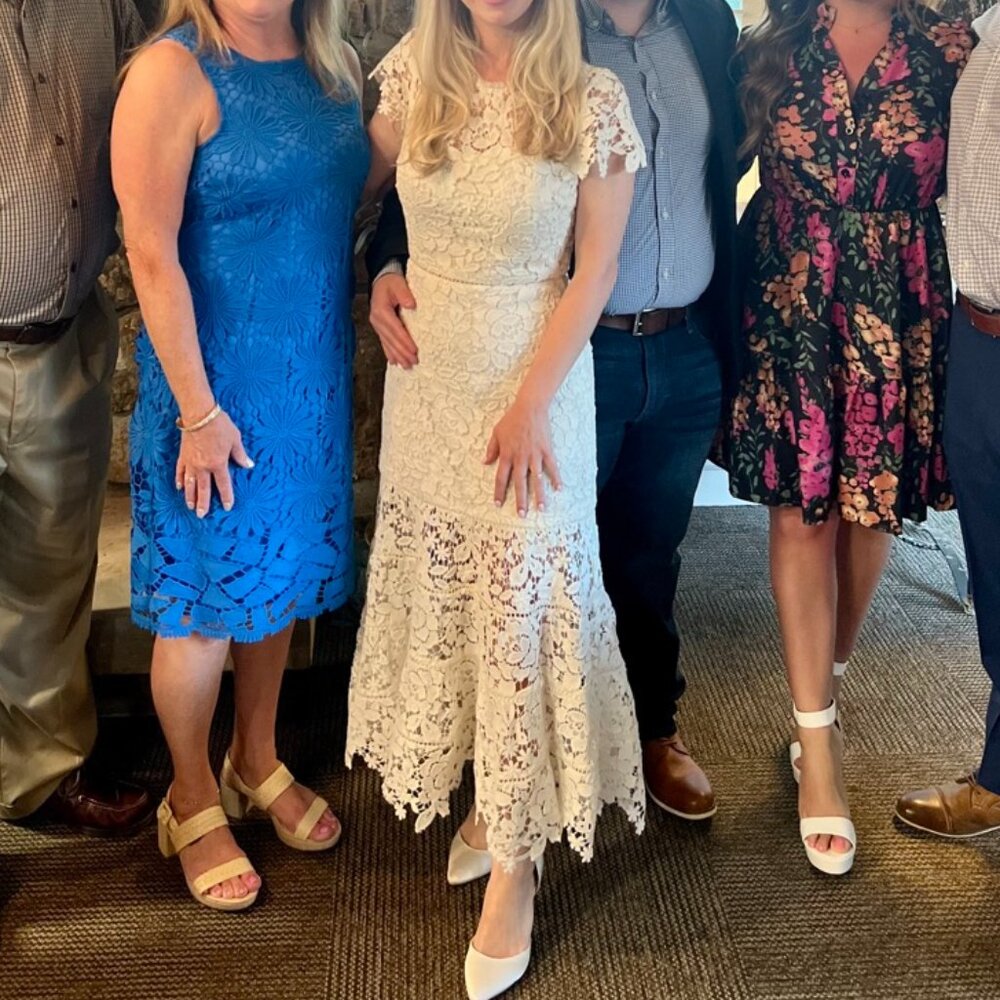 Joie Caledonia Floral Lace Midi Dress Bridal Outfit Bridal Shower White Size 2